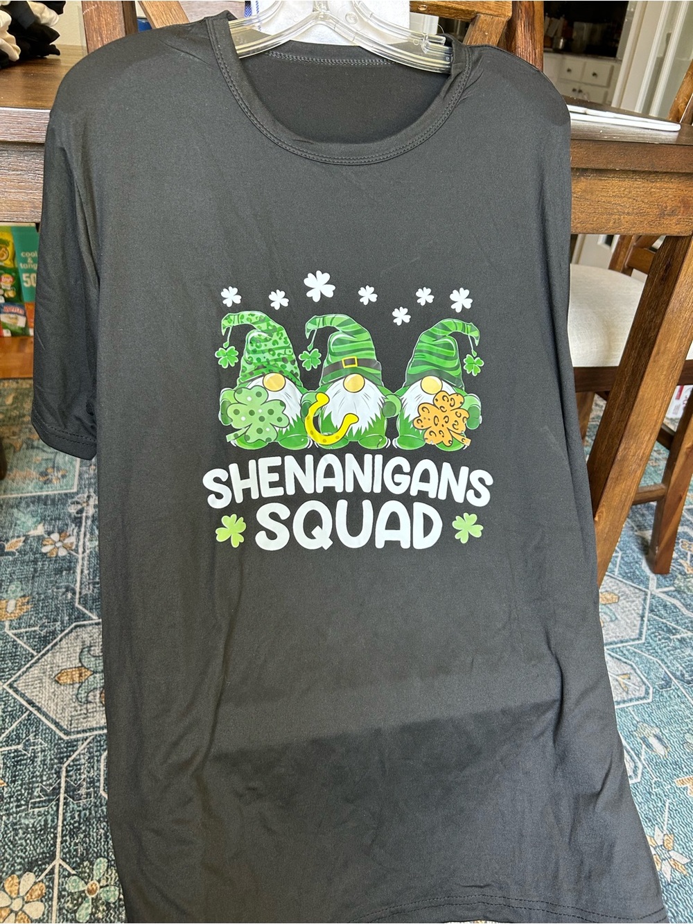 Shenanigans Squad Black Short Sleeve Tee - Green Gnome Graphic